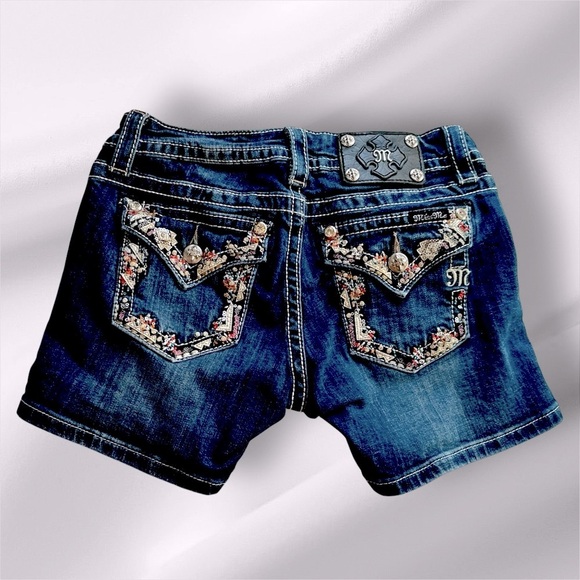 Miss Me Dark Blue Jean Shorts Excellent Condition - Picture 1 of 10